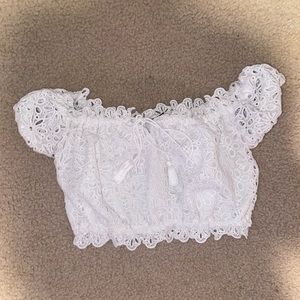 Crochet off-shoulder top